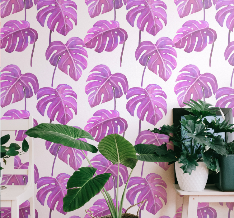 Monstera deliciosa behang bladeren - TenStickers