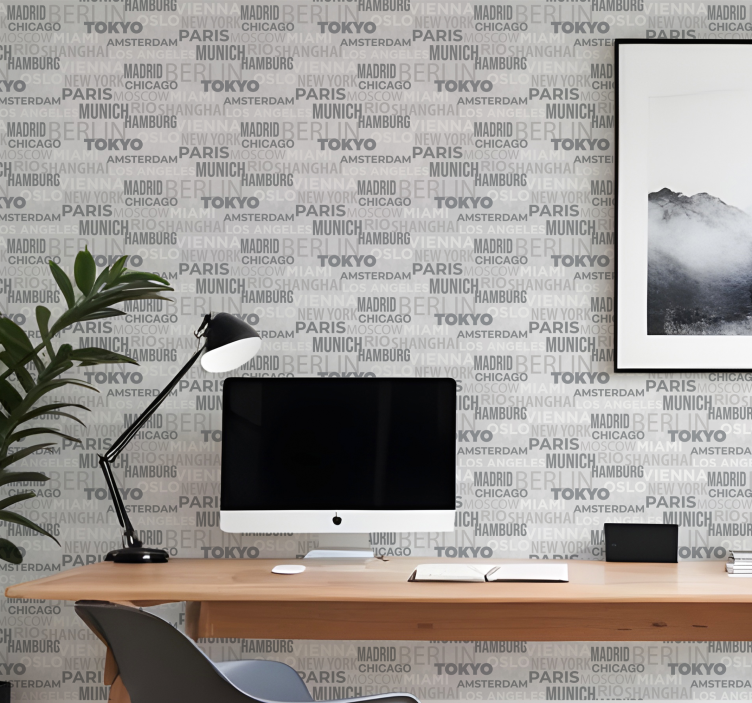 Naam van steden behang letters - TenStickers