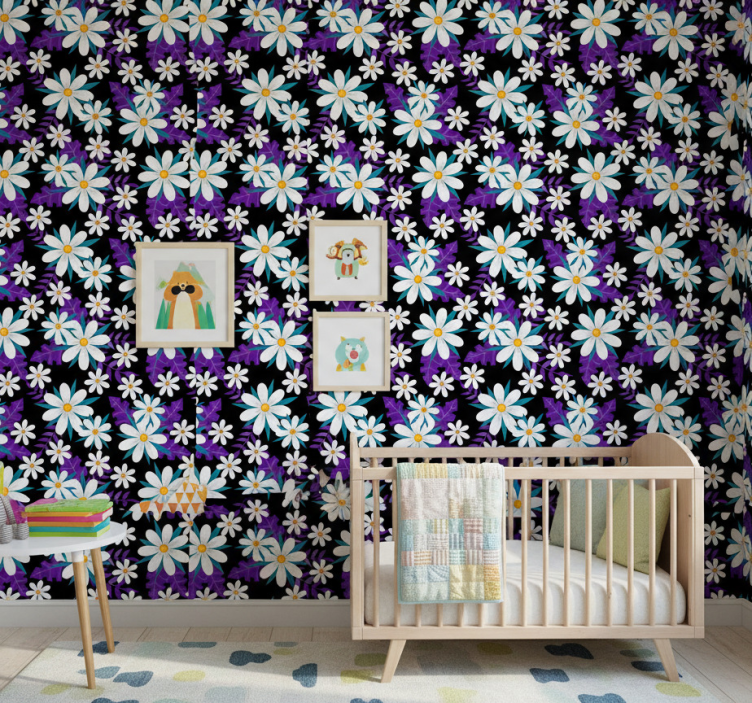 Natuur behang kleurrijke bloemenweergave - TenStickers