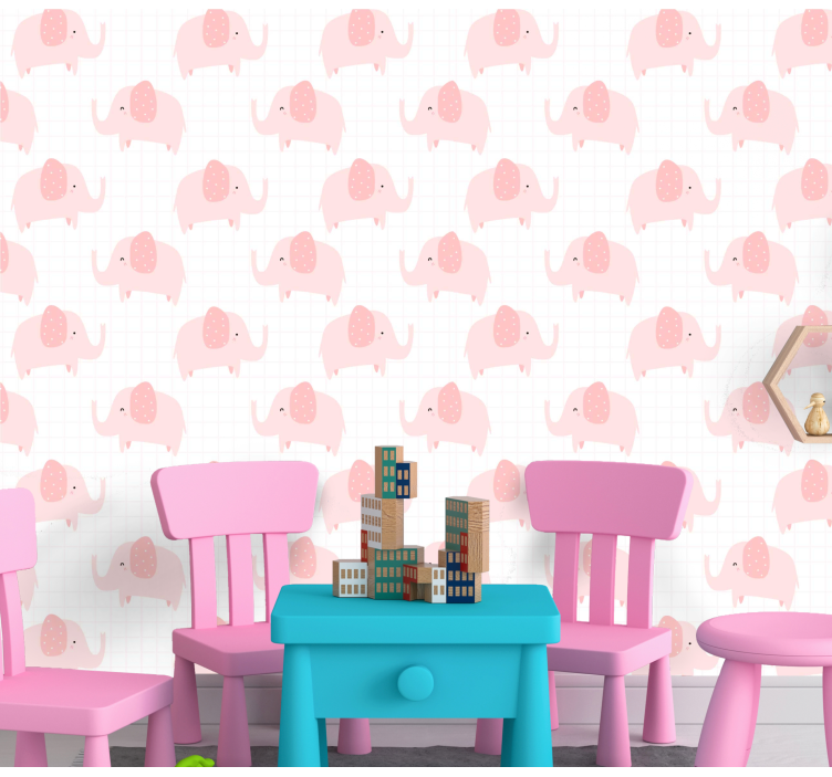 Olifanten parade patroon behang - TenStickers