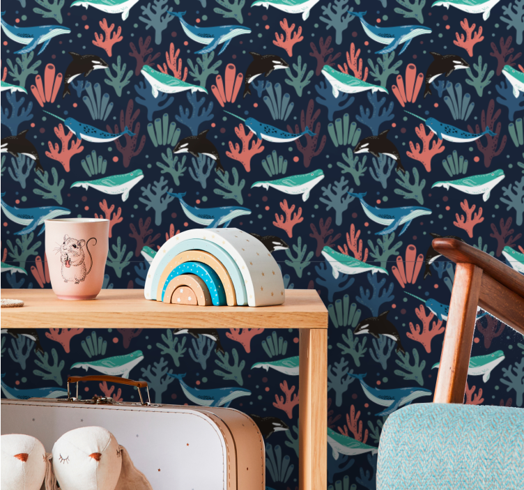 Onderwater scene vissen behang - TenStickers