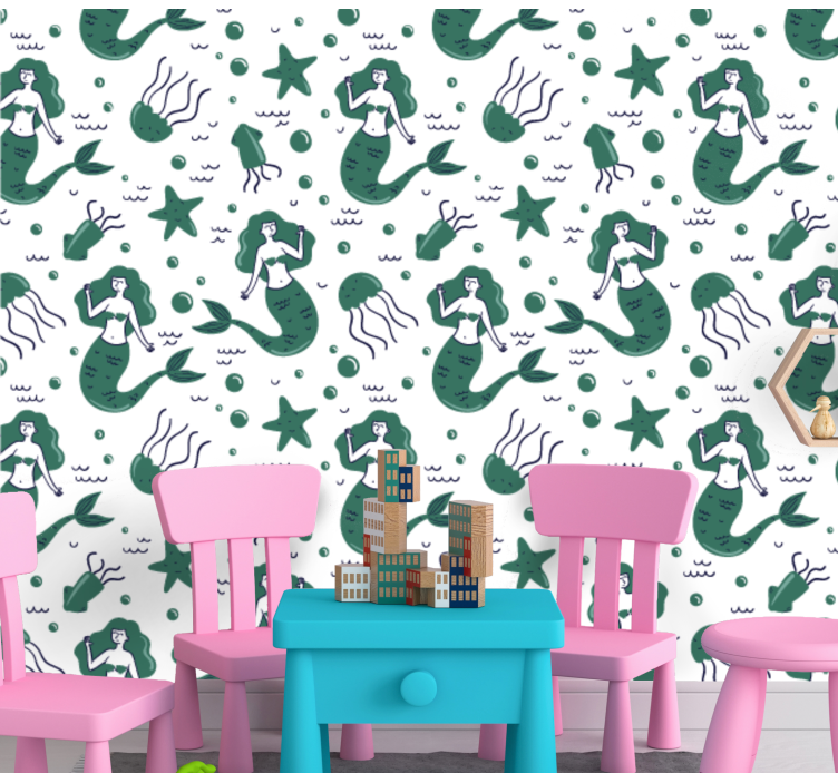 Onderwater zeemeerminnen natuur behang - TenStickers