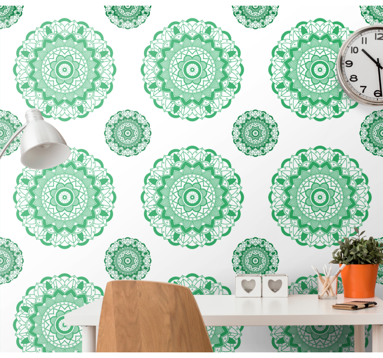 Ontwerp met mandala-motief kantoor behang - TenStickers