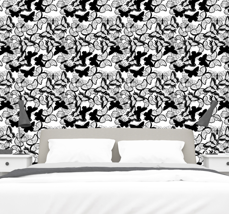 Overvloed aan vlinderbeelden vlinders behang - TenStickers