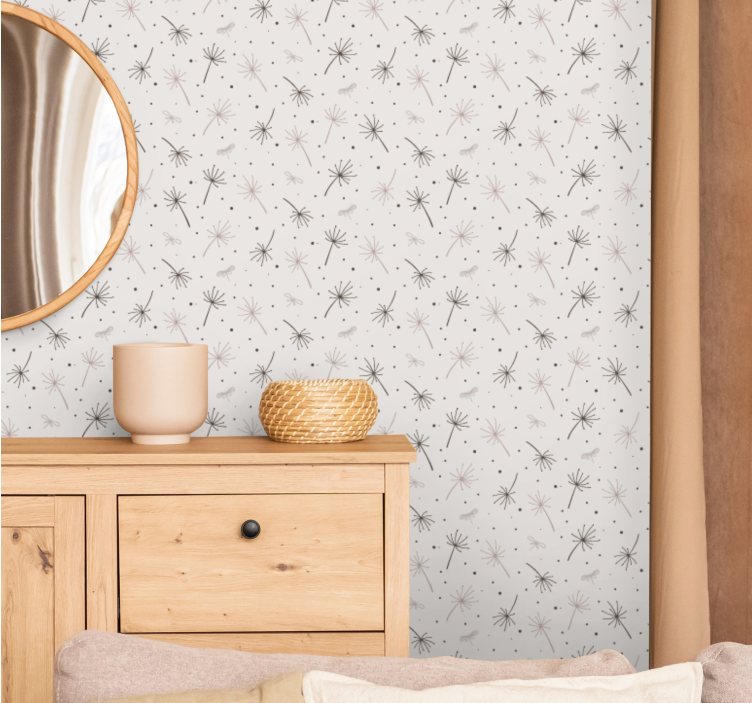 Grijze paardenbloem inspiratie behang bloemen - TenStickers