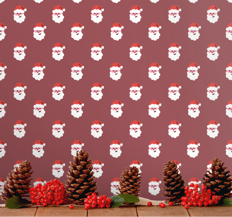 Patroon van de kerstman behang kerst - TenStickers