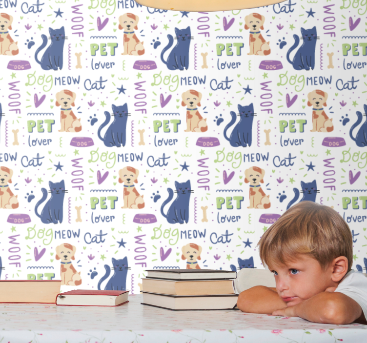 Patroon voor dierenliefhebbers dieren behang - TenStickers