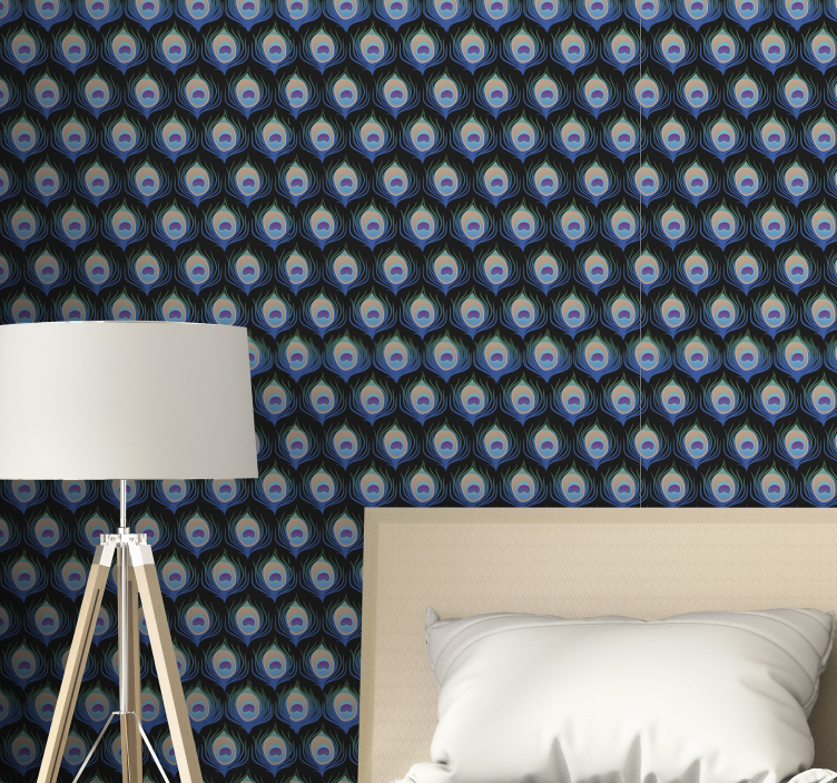 Pauwenveer patronen behang vogels - TenStickers