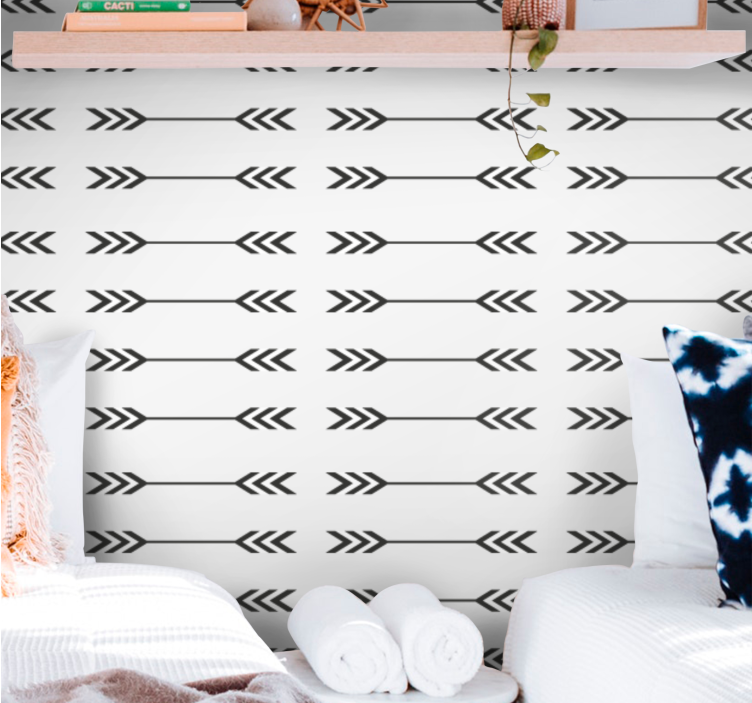 Minimalistische pijlpatronen gepersonaliseerd behang - TenStickers