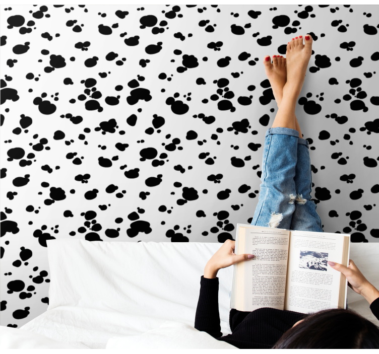 Pootafdrukpatroon behang honden - TenStickers