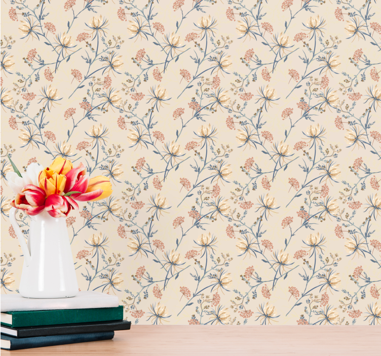 Prachtig bloemmotief behang bloemen - TenStickers