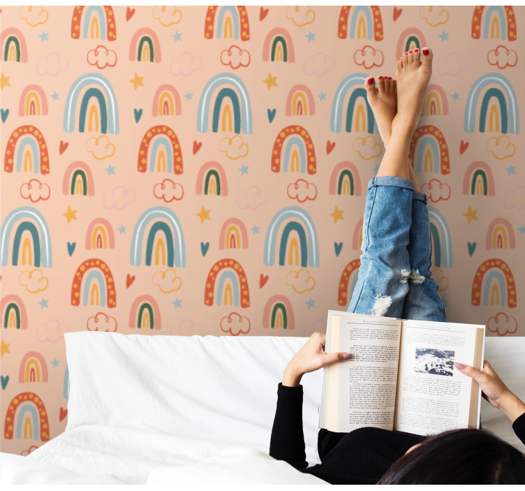 Regenboog droomlandschap behang tienerkamer - TenStickers