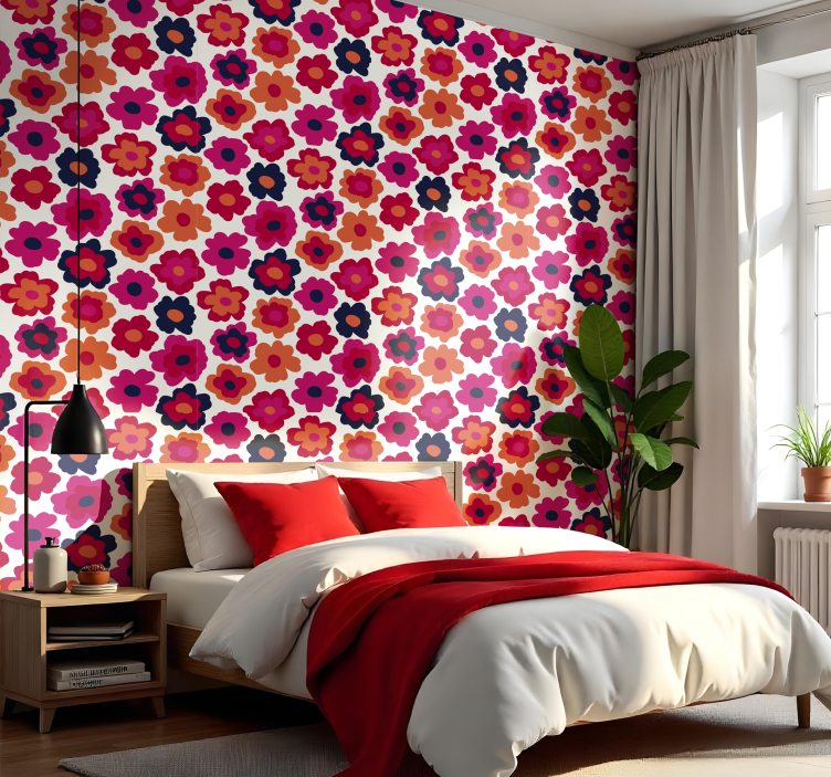 Rode klaproos behang bloemen - TenStickers