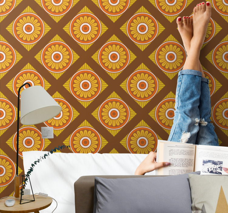 70's dods verticale strepen vintage behang - TenStickers