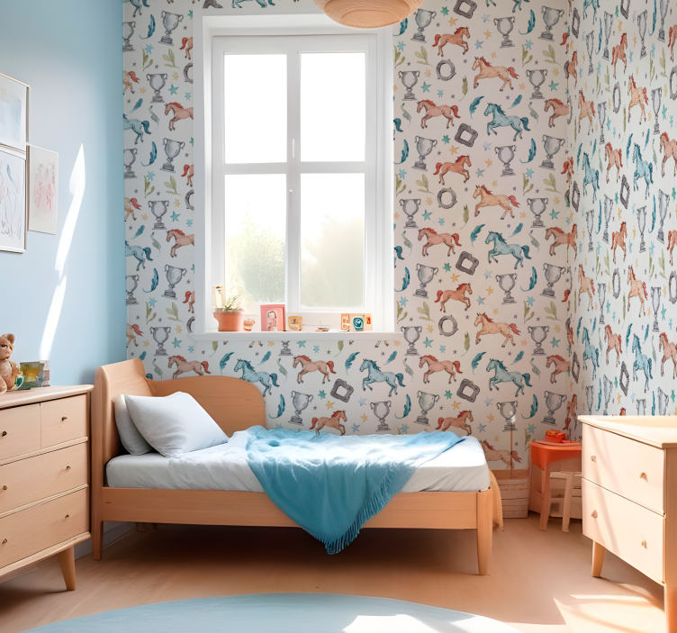 Ruitersportomgeving behang paarden - TenStickers