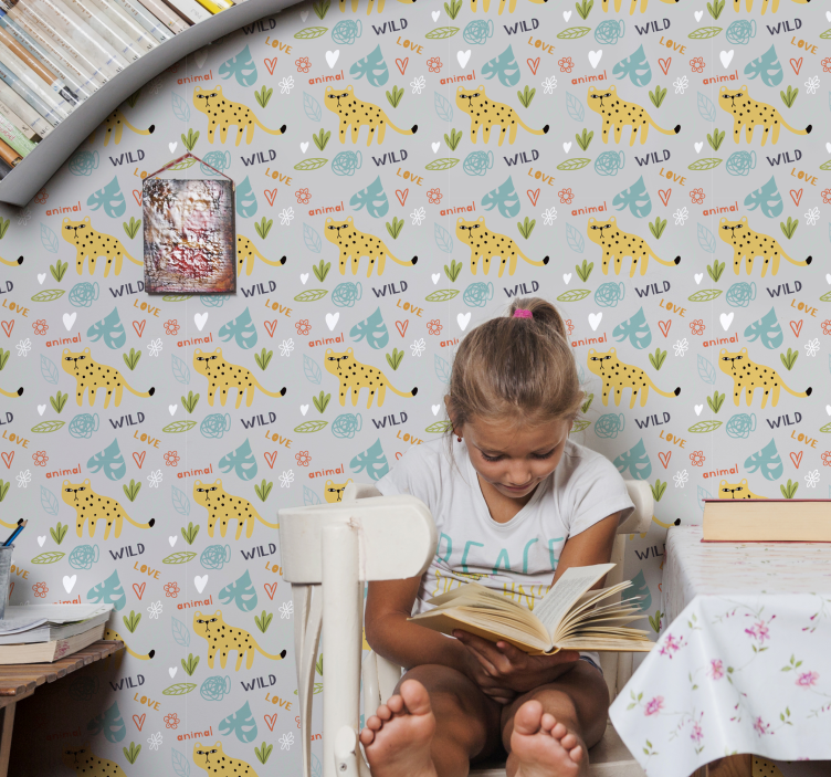 Safari motief ensemble dieren behang - TenStickers