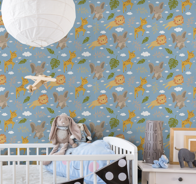 Jungle dieren parade babykamer behang - TenStickers