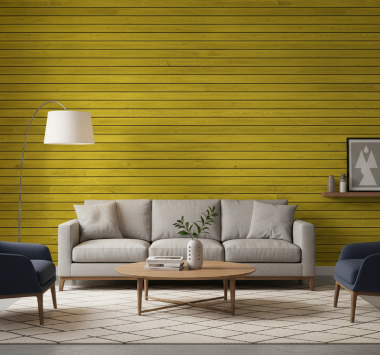 Sierlijk behang met houten verlichting - TenStickers