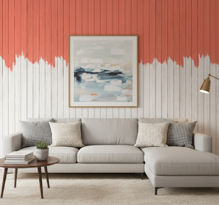 Sierlijk behang kleur pantone levend koraal - TenStickers