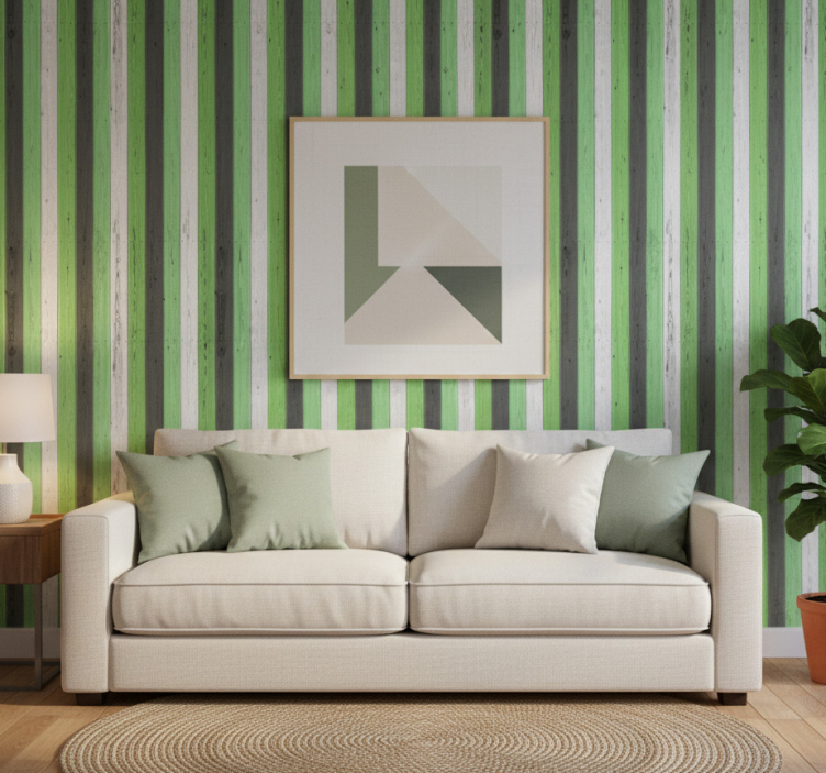 Sierlijk behang met houtstructuur laminaat in kleuren - TenStickers