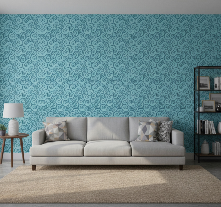 Sierlijk behang met zwierige patroonaccenten - TenStickers