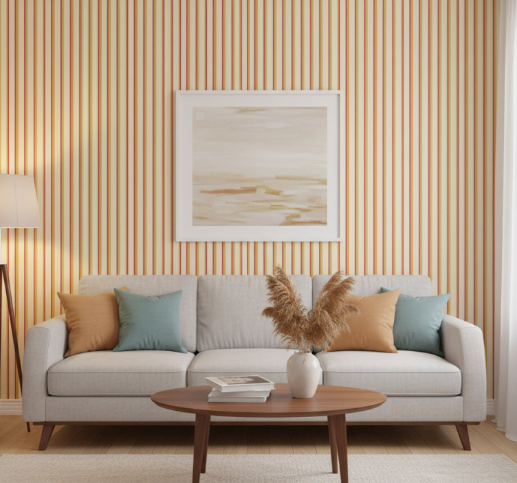 Sierlijk behang retro pastel gestreept patroon - TenStickers