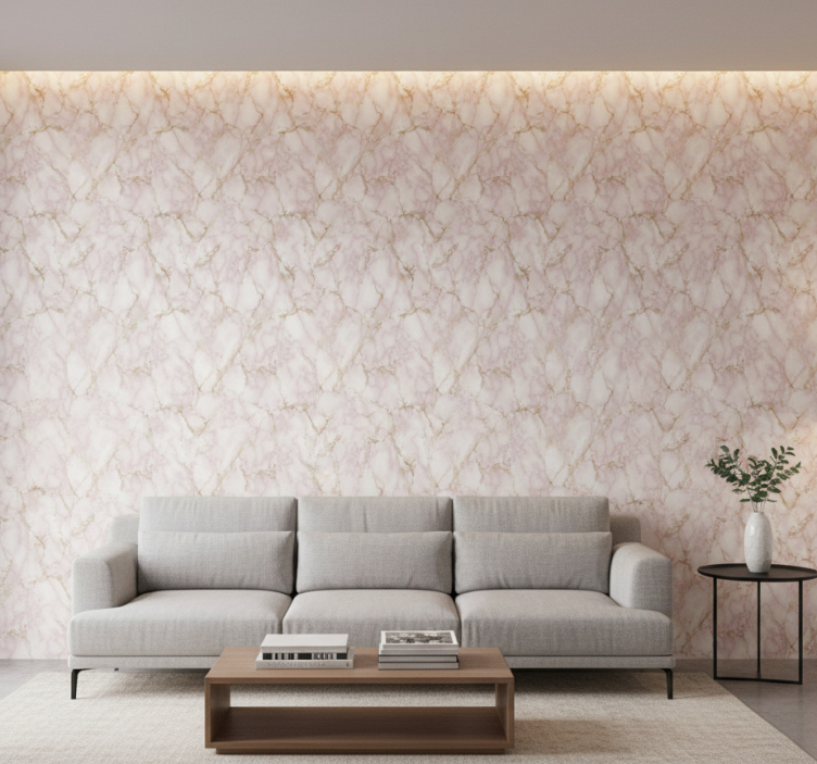 Marmeren behang met roze effect - TenStickers