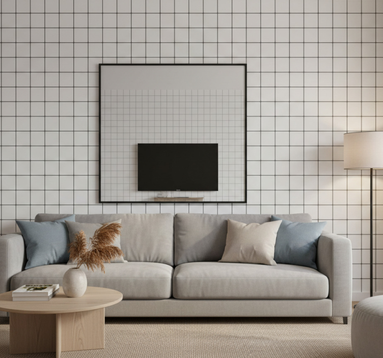 Sierlijk behang vel vierkante tegels - TenStickers