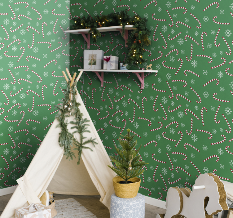 Behang slaapkamer Snoep kerst - TenStickers