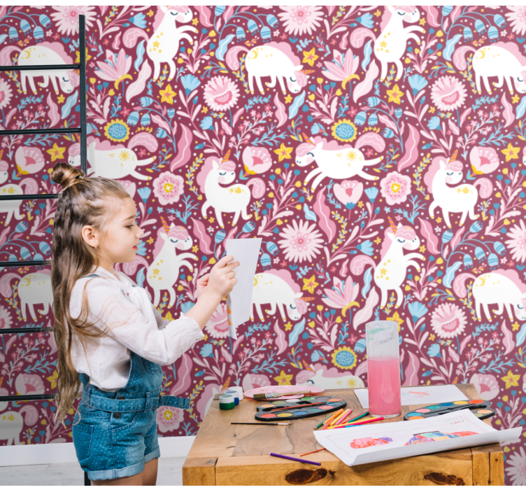 Speels alpacamotief dieren behang - TenStickers