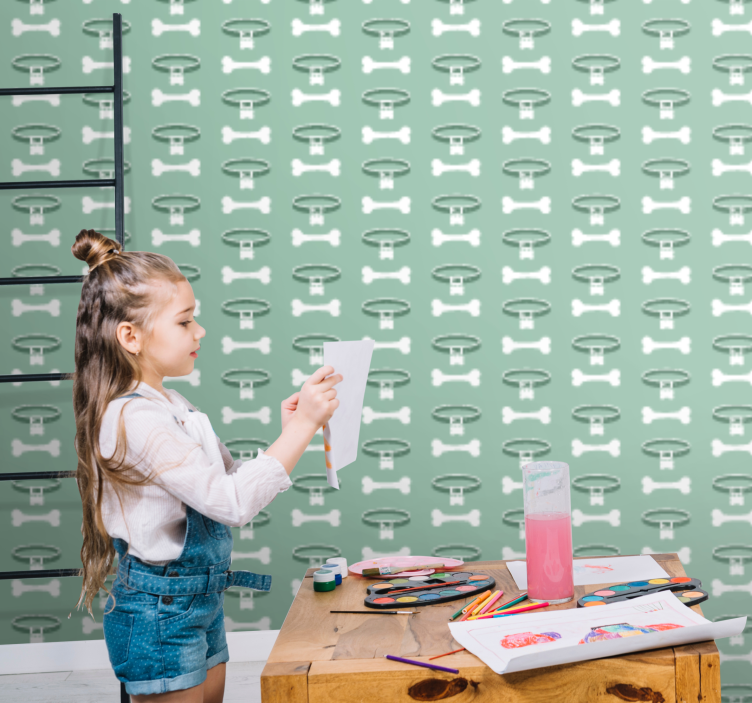 Speelse sleutelmotieven behang kinderkamer - TenStickers