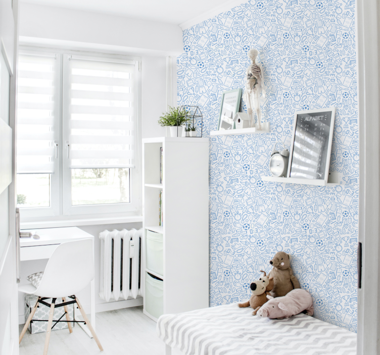 Sport doodle patroon babykamer behang - TenStickers