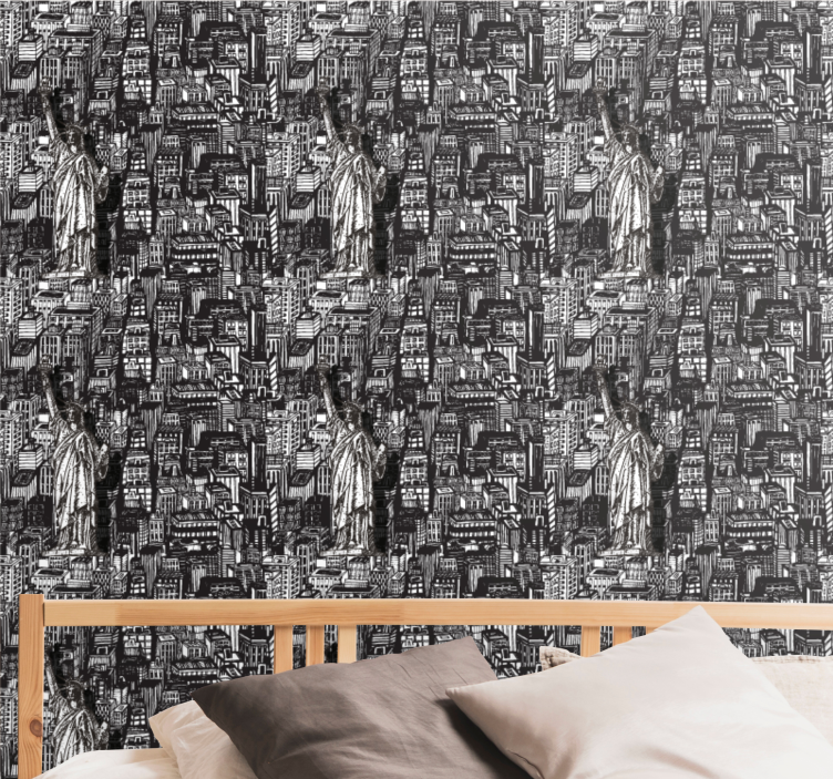 Standbeeld stedelijke collage behang landen en steden - TenStickers