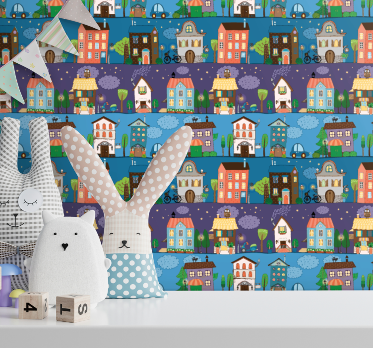 Stedelijke verhaaltijd behang landen en steden - TenStickers