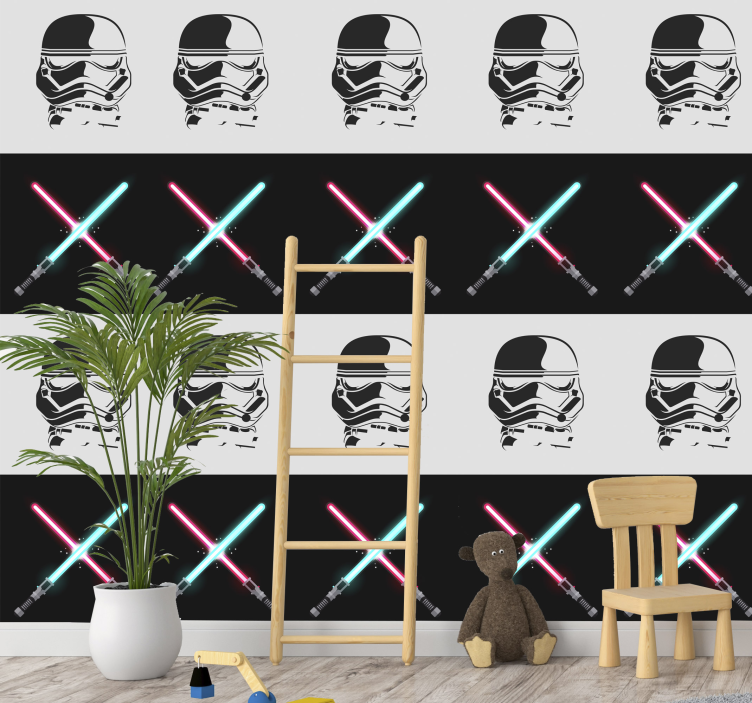 Stormtrooper lichtzwaarden gepersonaliseerd behang - TenStickers