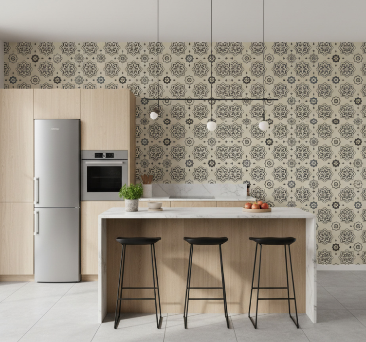 Tegels behang met patroonloopdesign - TenStickers