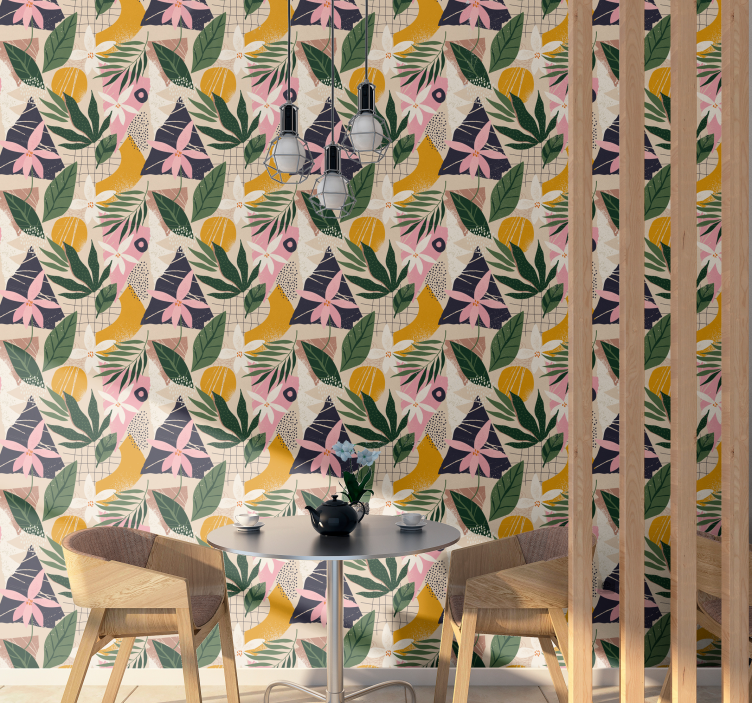 Tropisch florapatroon natuur behang - TenStickers