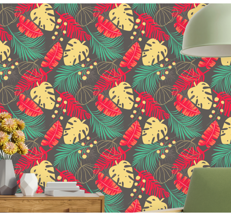 Tropisch monstera-motief behang jungle - TenStickers