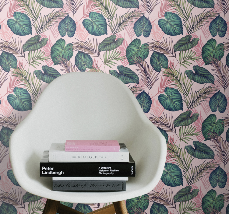 Tropische blad ontdekking natuur behang - TenStickers