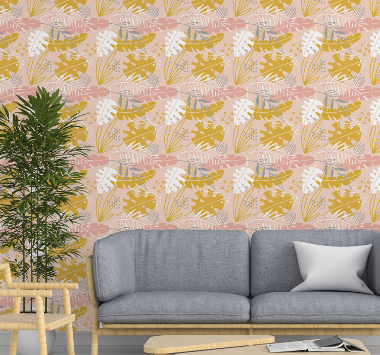 Tropische bladcollectie behang bloemen - TenStickers