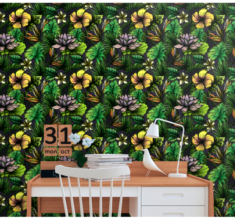 Tropische bloei natuur behang - TenStickers