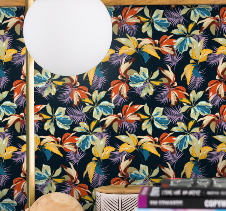 Levendige jungleluifel behang bloemen - TenStickers