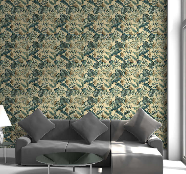 Tropische botanische scène natuur behang - TenStickers