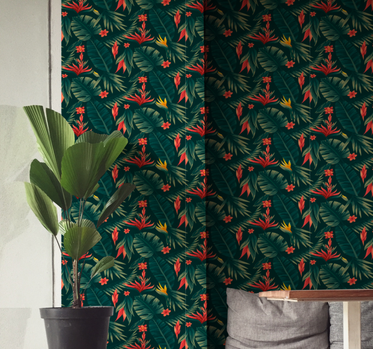 Tropische flora natuur behang - TenStickers