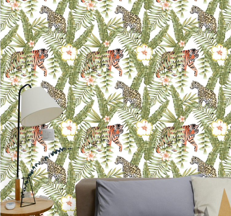 Tropische junglefauna dieren behang - TenStickers