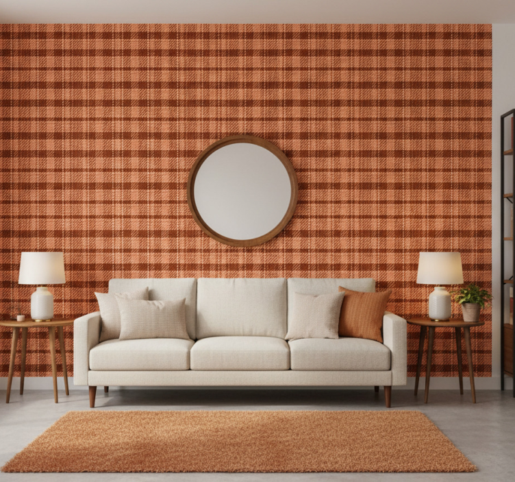 Vintage behang 70's vierkant patroon - TenStickers