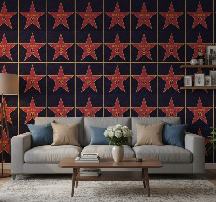 Vintage behang hollywoodster met naam - TenStickers