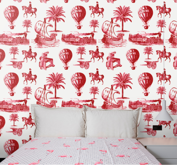 Vintage behang vintage reis scènes - TenStickers