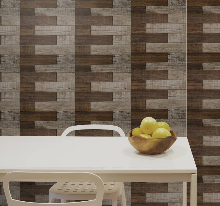 Visgraat parket hout behang - TenStickers