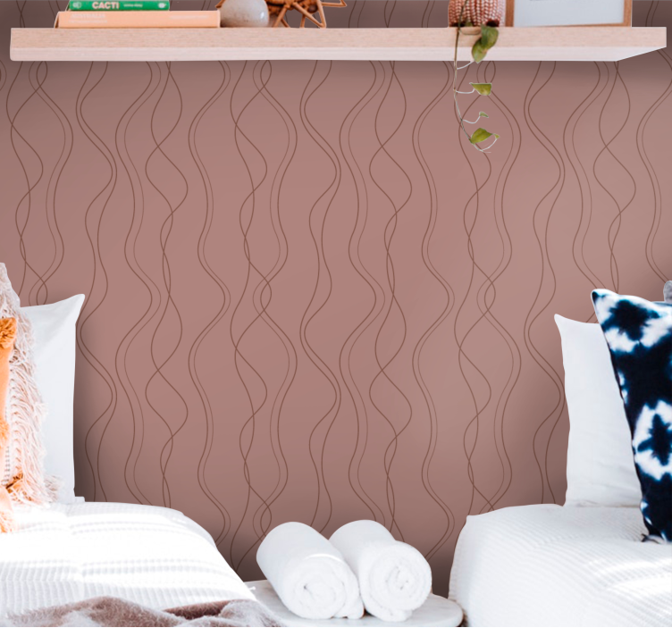 Vloeiende lijnpatronen abstract behang - TenStickers